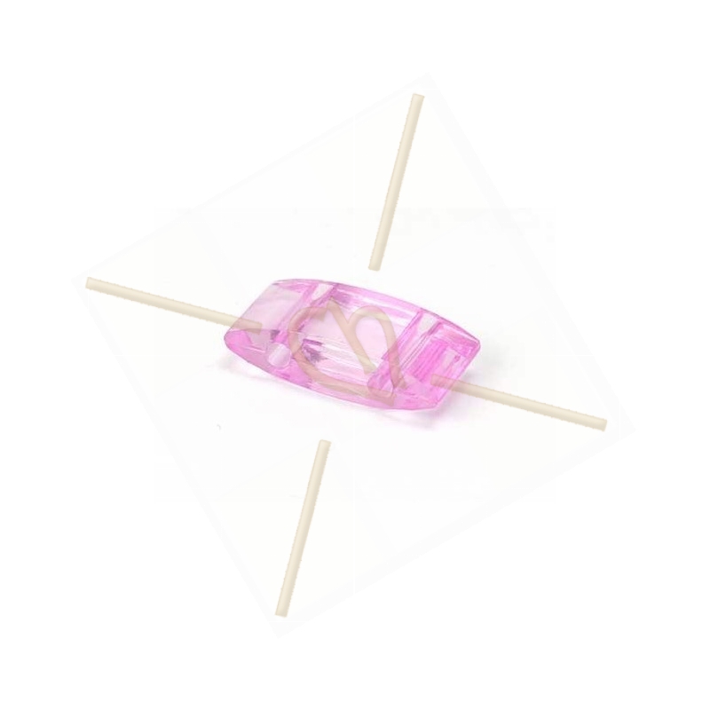 plexi bead 18*9mm 2-hole 'tragenperlen" pink