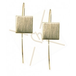 earrings trendy square 15mm gold plated