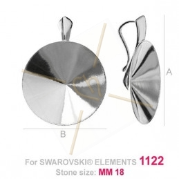 pendentif pour Swarovski 1122 18mm in Silver .925