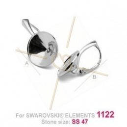 boucles d'oreille argent .925 pour Swarovski 1122 rivoli 10mm