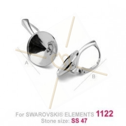 earrings silver .925  for Swarovski 1122 rivoli 10mm