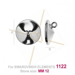 pendant for Swarovski 1122 12mm in Silver .925