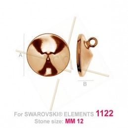 pendant for Swarovski 1122 12mm in Silver .925 rose gold