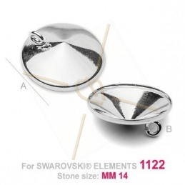 pendentif pour Swarovski 1122 14mm in Silver .925