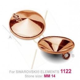 hangertje voor Swarovski 1122 14mm in zilver .925 Rose Gold