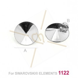 pendant for Swarovski 1122 8mm in Silver .925
