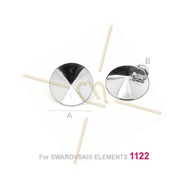 pendentif pour Swarovski 1122 8mm in Silver .925