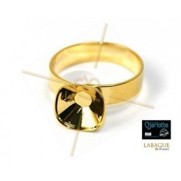 Ring goudkleur voor Swarovski 4470 10*10mm