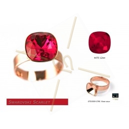 Ring rose gold color for Swarovski 4470 12*12mm