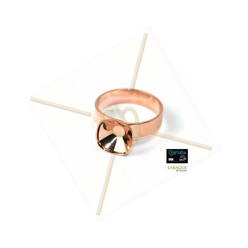 Ring rose gold color for Swarovski 4470 12*12mm