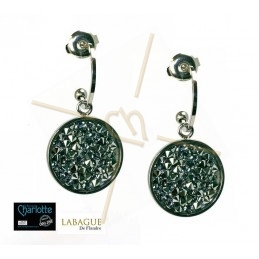 Boucles d'oreille acier Fashion rond 15mm Rhodium