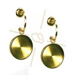 oorbellen staal fashion rond 15mm Gold