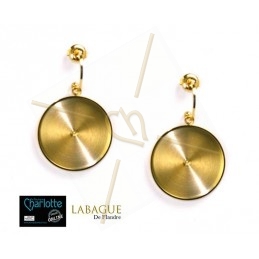 oorbellen staal fashion rond 24mm Gold