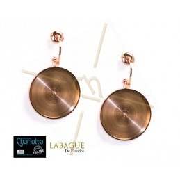 oorbellen staal fashion rond 24mm Rose Gold
