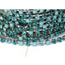 ketting staal met strass pp24 Turquoise