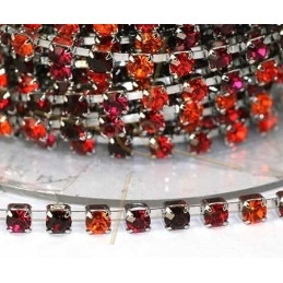 chain steel with strass PP24 red