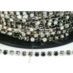 chain steel with strass PP24 black and white