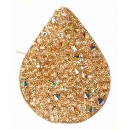 Swarovski Fine Rocks Drop 21*28mm Crystal AB - gold paillete
