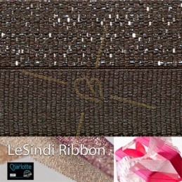Elastic LeSindi ribbon 12mm Brown