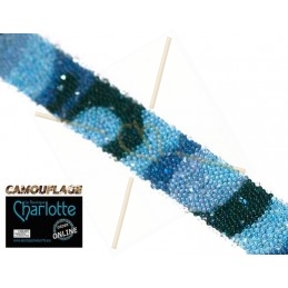 Swarovski Crystal Fabric 10mm camouflage blue