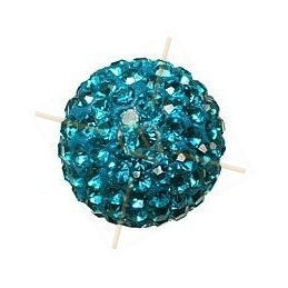 boule de strass 16mm Turquoise