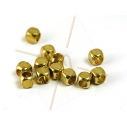 spacer cube 3mm gold plated